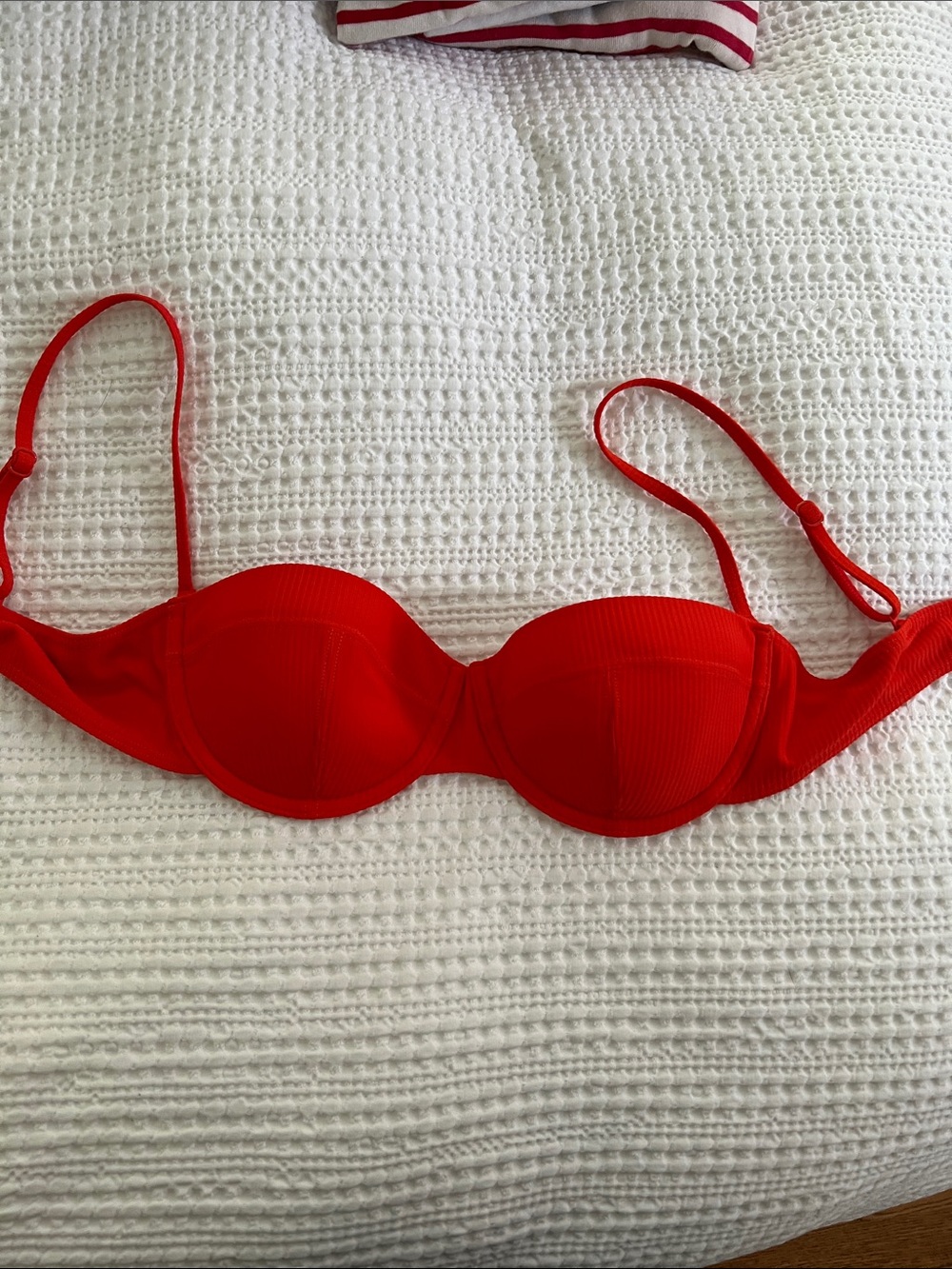 STAUD Vibrant Red Triangle Bikini Top